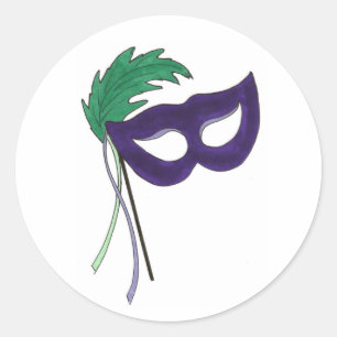 Sticker Rond Mascarade violet Mascarade Masque Masque Théâtre d