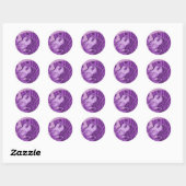 Sticker Rond Mascarade violette (Feuille)