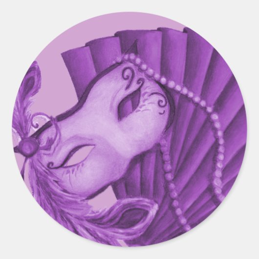 Sticker Rond Mascarade violette (Devant)