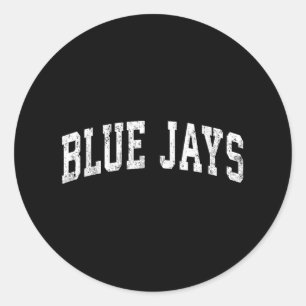Sticker Rond Mascotte Blue Jays Mascotte Vintage Athlétisme Nom