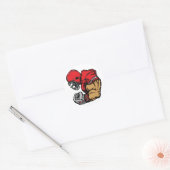 Sticker Rond Mascotte de guerrier de football robuste Muscle de (Enveloppe)