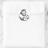 Sticker Rond Mascotte de loups ou de loups (Sac)