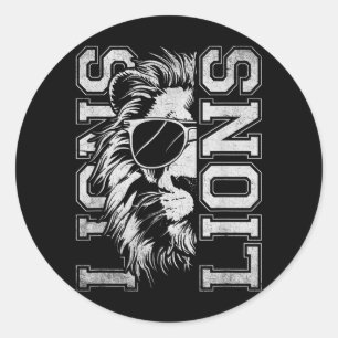 Sticker Rond Mascotte d'esprit d'équipe de fan de sport scolair