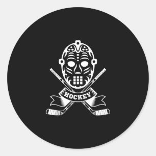 Sticker Rond Mask de Fun Hockey Poison Graphic