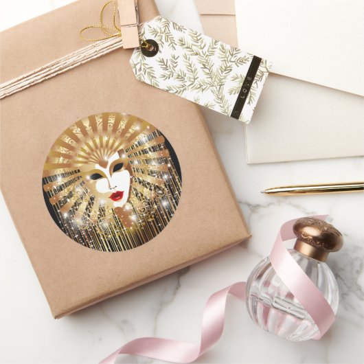 Sticker Rond Mask de la Fête du Venice Carnival (Cadeaux)