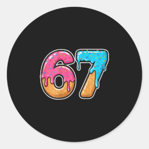 Sticker Rond Mason 67 Glace Dégoulinant Mème Six Sept Drôle (su