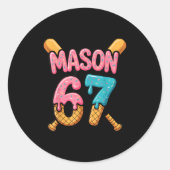 Sticker Rond Mason 67 Ice Cream Drip Baseball  (Devant)