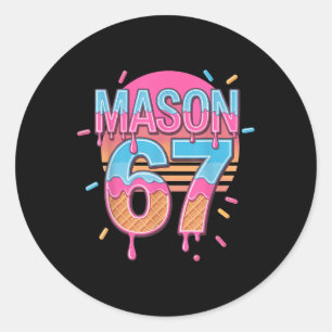 Sticker Rond Mason 67 Mème Glace Bysebyll Drip