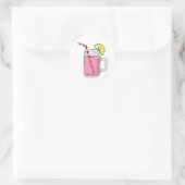 Sticker Rond Mason de citron rose (Sac)