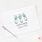 Sticker Rond Mason Jar et Hydrangeas Mariage (Enveloppe)