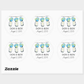 Sticker Rond Mason Jar et Hydrangeas Mariage (Feuille)