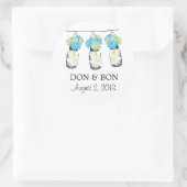 Sticker Rond Mason Jar et Hydrangeas Mariage (Sac)