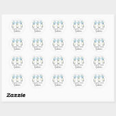 Sticker Rond Mason Jar et Hydrangeas Mariage (Feuille)