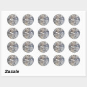 Sticker Rond Mason Jars & Inséparables Rustic Branch Mariage (Feuille)