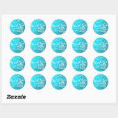 Sticker Rond Mason Jars & String Lights Mariage Favor Merci (Feuille)
