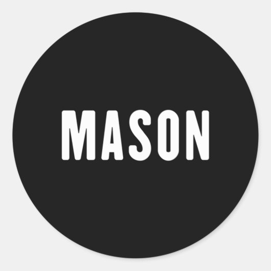 Sticker Rond Mason prénom Mason (Devant)