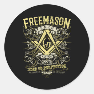 Sticker Rond Masonic Est 1717 en détresse