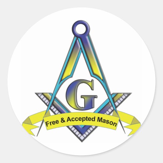 Sticker Rond Masons libres et acceptés (Devant)
