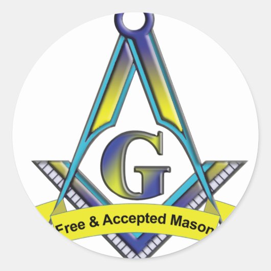 Sticker Rond Masons libres et acceptés (Devant)