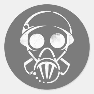 Sticker Rond masque à gaz [autocollant]