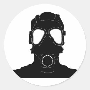 Sticker Rond Masque à gaz cool
