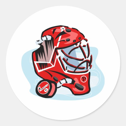 Sticker Rond Masque de goalie rouge (Devant)