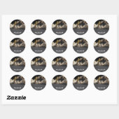 Sticker Rond Masque de mascarade léopard et collier de perles, (Feuille)