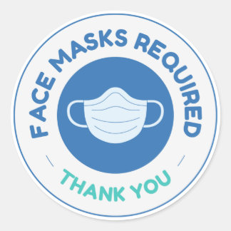 Sticker Rond masque de visage obligatoire