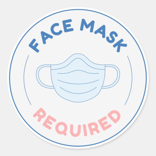 Sticker Rond masque de visage obligatoire (Devant)