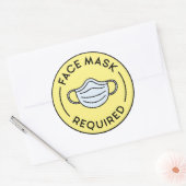 Sticker Rond Masque de visage requis (Enveloppe)