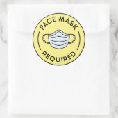 Sticker Rond Masque de visage requis (Sac)