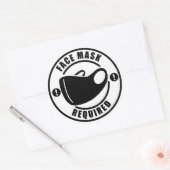 Sticker Rond Masque de visage requis (Enveloppe)
