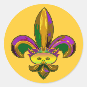 Sticker Rond Masque Fleur de lis