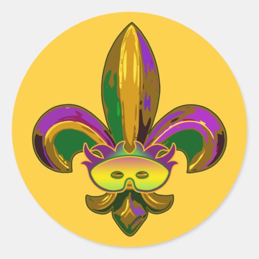 Sticker Rond Masque Fleur de lis (Devant)
