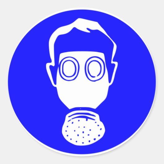 Sticker Rond Masque gaz (Devant)