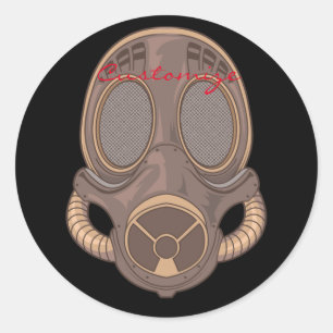 Sticker Rond Masque gaz vapeur Thunder_Cove