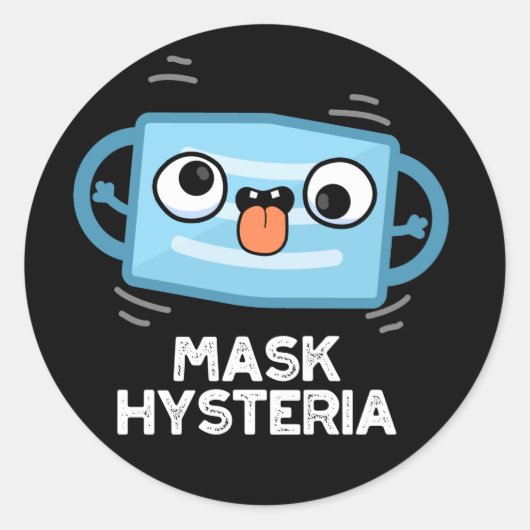 Sticker Rond Masque Hysteria Funny Masque Pun Dark BG (Devant)