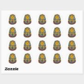 Sticker Rond Masque King Tut (Feuille)