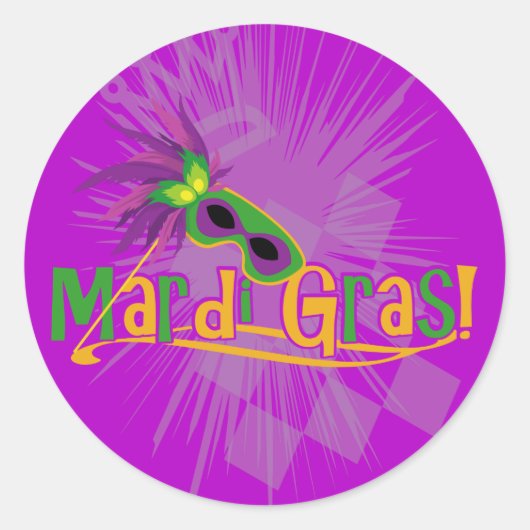 Sticker Rond Masque Mardi Gras (Devant)