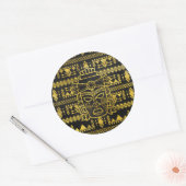 Sticker Rond Masque Maya Aztec Or Inca (Enveloppe)