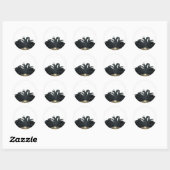 Sticker Rond Masque noir et or (Feuille)