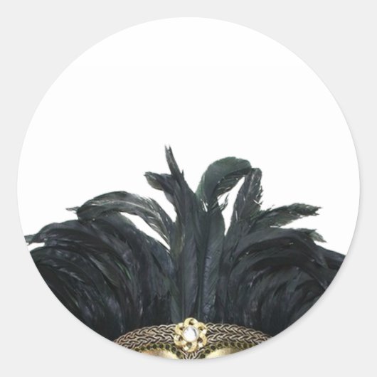 Sticker Rond Masque noir et or (Devant)