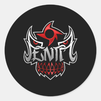 Sticker Rond Masque Penta En Couleur Noire _1