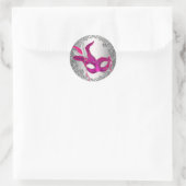 Sticker Rond Masque Rose Chaud Favori de Scellage d'Envelope de (Sac)