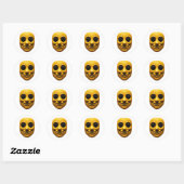 Sticker Rond Masque souriant jaune (Feuille)
