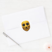 Sticker Rond Masque souriant jaune (Enveloppe)
