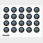 Sticker Rond Masque Tache Funny Masque Mustache Pun Dark BG (Feuille)