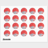 Sticker Rond Masque visage et coeurs Heureuses Saintes-Valentin (Feuille)