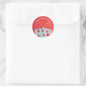 Sticker Rond Masque visage et coeurs Heureuses Saintes-Valentin (Sac)