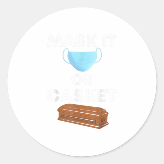 Sticker Rond Masquer ou Casket amusant (Devant)